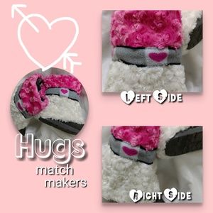 HUGS Boot Covers Bordered Hearts w/Dbl Fur